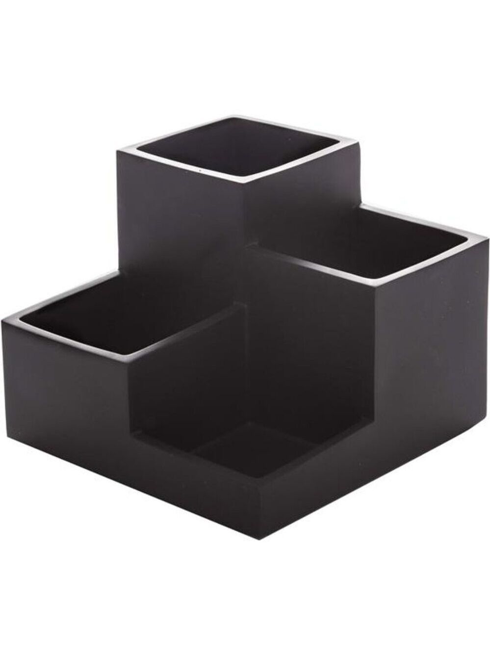 Makeup Organizer Bathroom Vanity Countertop 4 Compartment Storage Holder Black